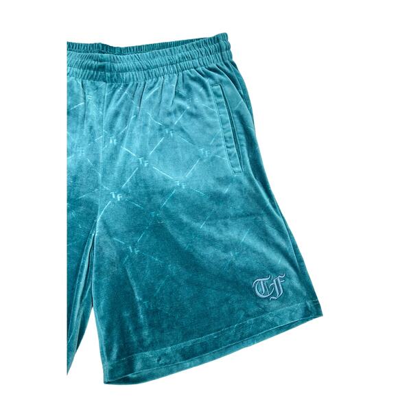 Teddy Fresh Green Checked Out Velour Drawstring Shorts Men's Medium - Picture 3 of 10